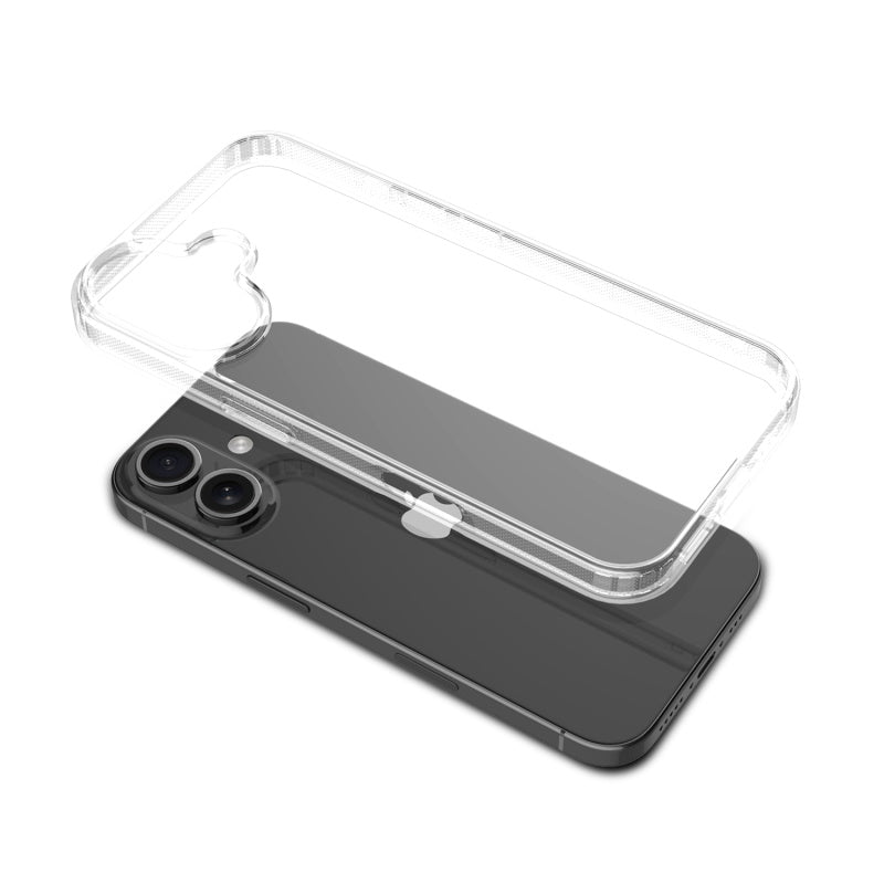 For Sturdy Case Gummy Rubber Hard Silicone TPU Slim Fit Cover for Apple iPhone 16 Plus - Highly Transparent Clear Case Cover Clear