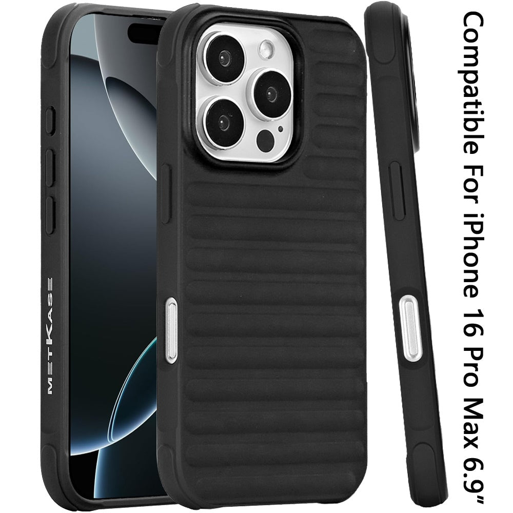 For Apple iPhone 16 Pro Max (6.9") Pattern Design Magnetic Chrome Hybrid Compatible with Magsafe Dual Layer Shockproof TPU Hard PC Back Case Cover