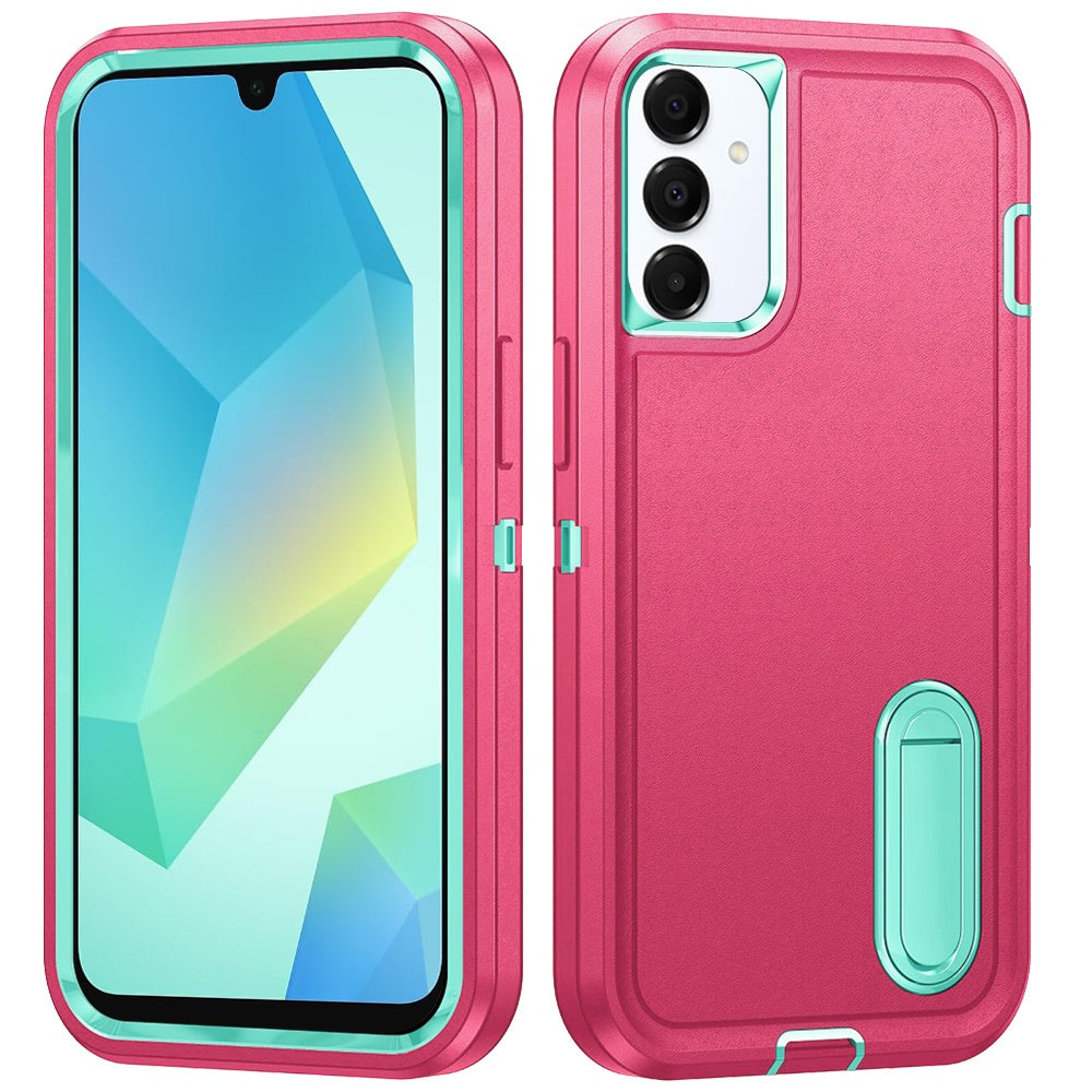 For Samsung Galaxy A16 5G Hybrid Three Layers Protection 3in1 Shockproof with Kickstand Heavy Duty Hard TPU Rubber Anti-Drop Case Cover