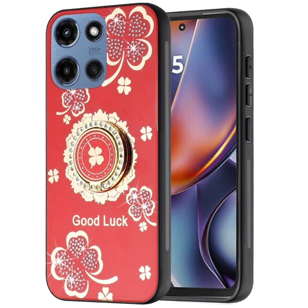 For Motorola Moto G 5G 2026/2025 Diamonds 3D Fashion Bling Sparkly Glitter Ornaments Engraving Hybrid with Ring Stand Case Cover