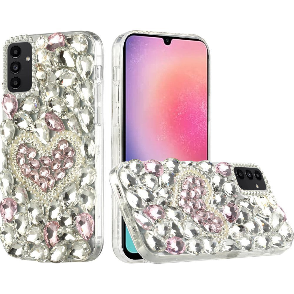 For Apple iPhone 16 Pro (6.3") Bling Crystal 3D Full Diamonds Luxury Sparkle Rhinestone Hybrid Protective Case Cover