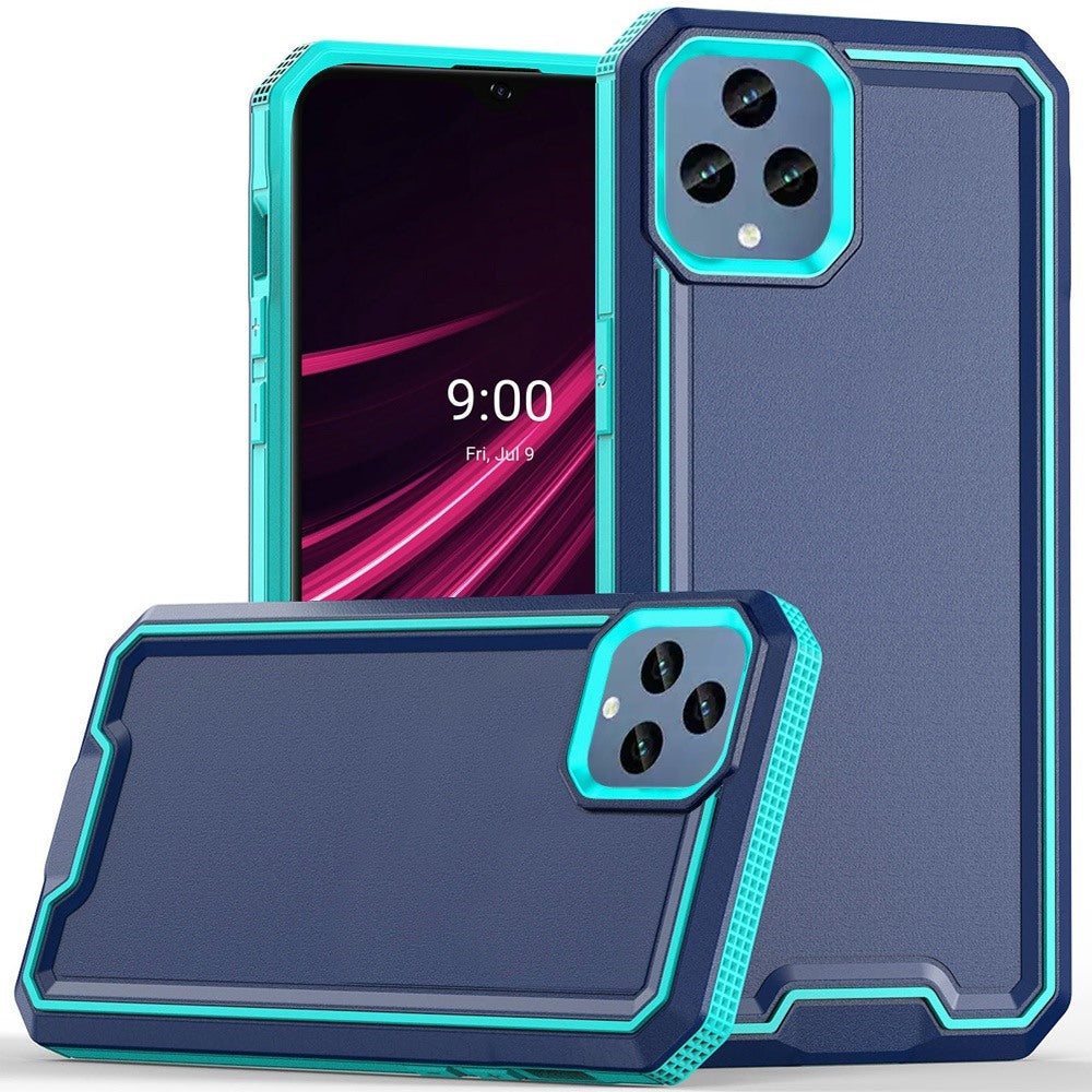 For Samsung Galaxy A16 5G Tough Modern Fused Hybrid Armor Hard PC + TPU Rubber Shockproof Drop Impact Protection Case Cover Blue