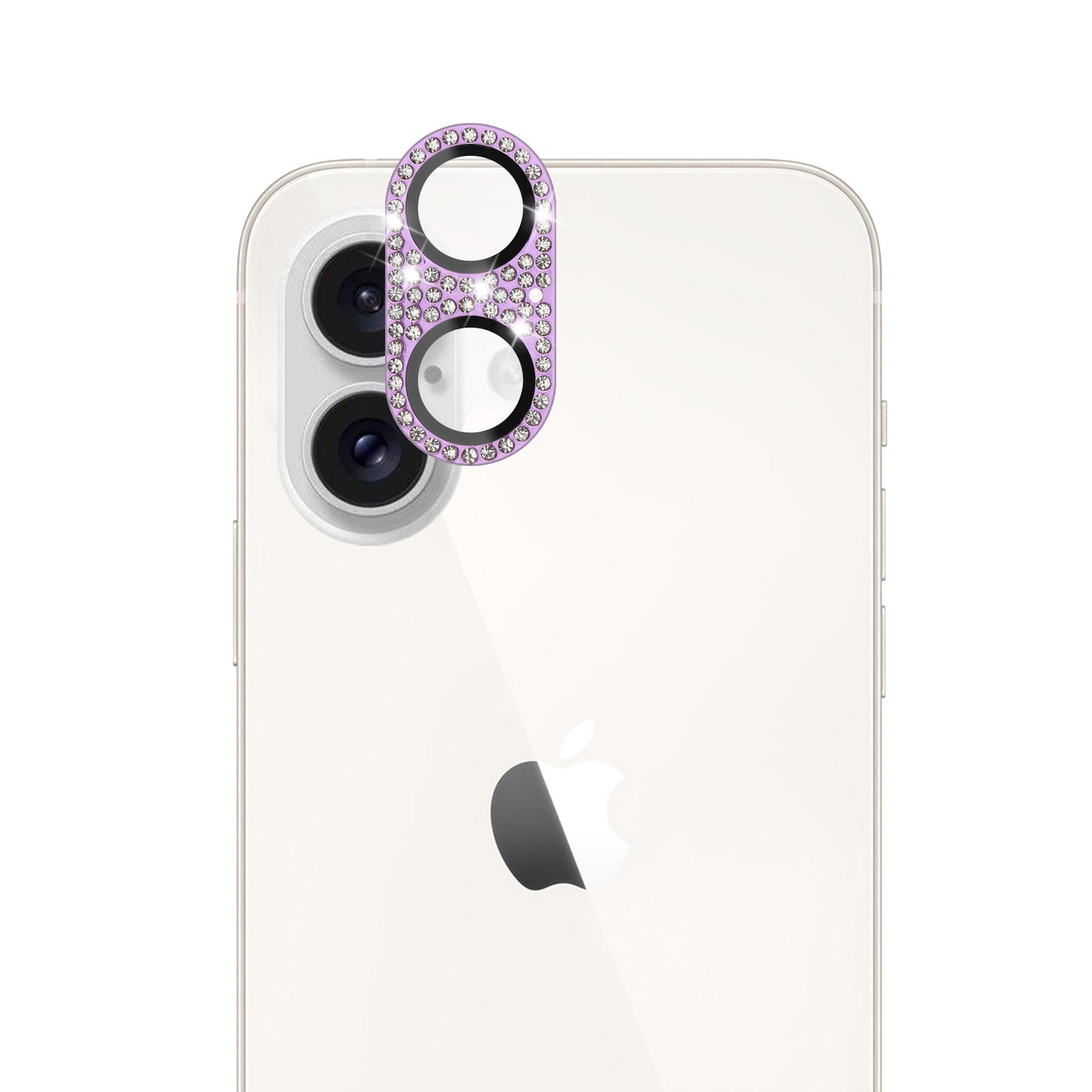 For Apple iPhone 16 Plus (6.7") Camera Lens Full Tempered Glass With Diamond Bling Glitter Rhinestone Lens Protective Case Cover