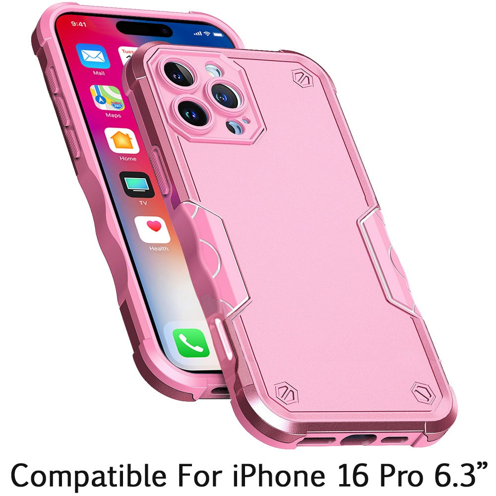 For Apple iPhone 16 Pro (6.3") Slim Tough Shockproof Hybrid Heavy Duty Dual Layer TPU Bumper Rugged Rubber Armor Case Cover