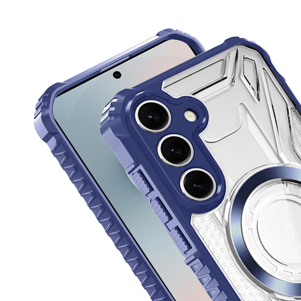 For Samsung Galaxy S25 FE /S25 Fan Edition MagSafe Compatible Pattern Clear Transparent Rugged Hybrid Magnetic TPU Shockproof Armor Case Cover Purple