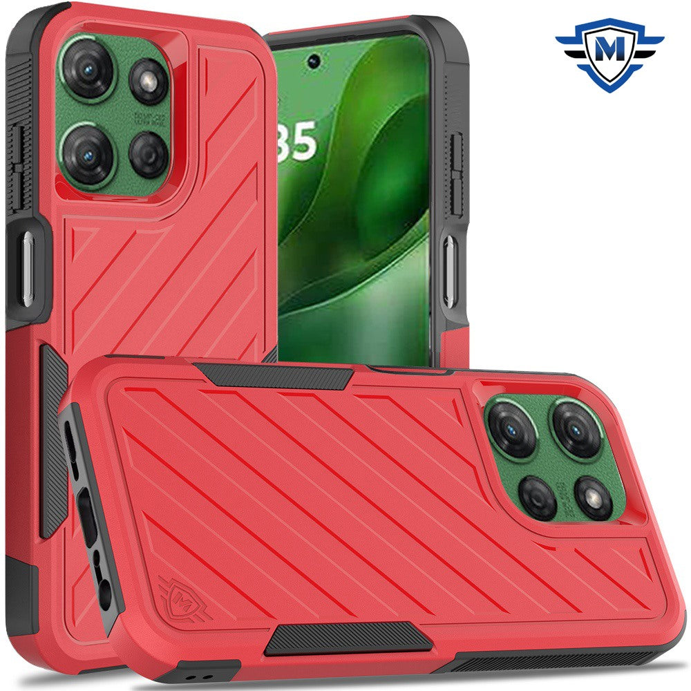 For Motorola Edge 2025 Premium Hybrid Rugged lined Shockproof Textured 2-in-1 Non-Slip Hard PC & TPU Non Slip Tough Case Cover