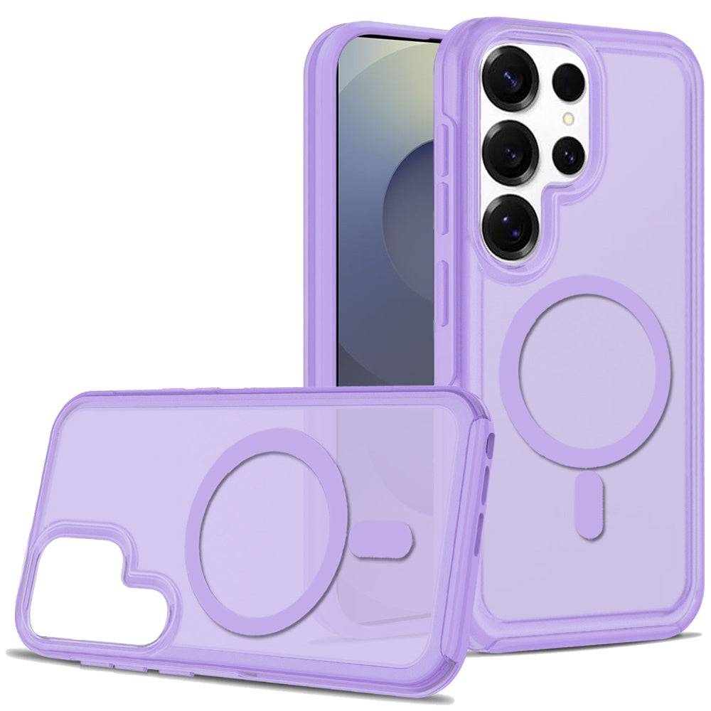 For Samsung Galaxy S25 /S24 Slim & Durable Compatible with MagSafe Hybrid Shockproof Glossy Oil Protective Dual Layer TPU + PC Case Cover