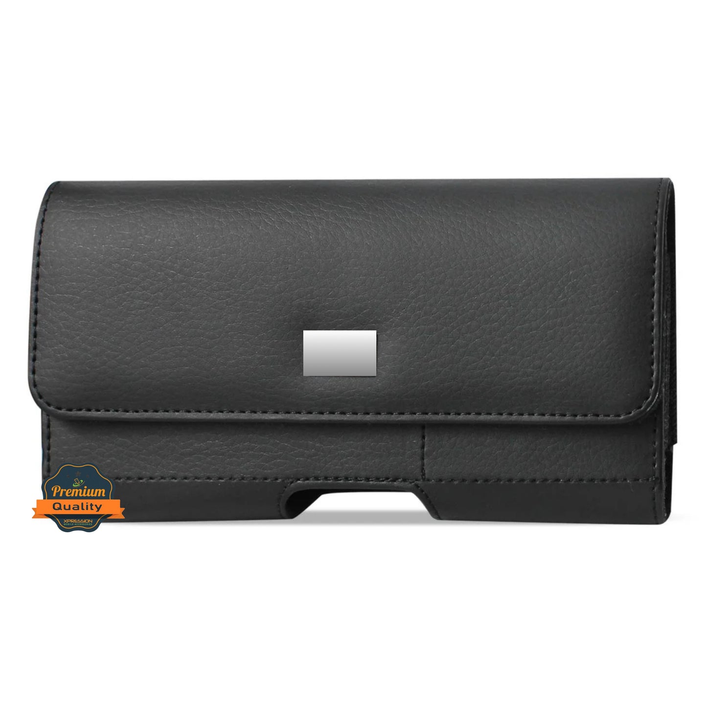 For Cricket Debut S3 2024 Magnetic Leather Pouch with Belt Clip, Secure Magnetic Closure, Soft Lining, Card Holder Slot, Fits 6.5"- 7.0" Phones Case Cover Black