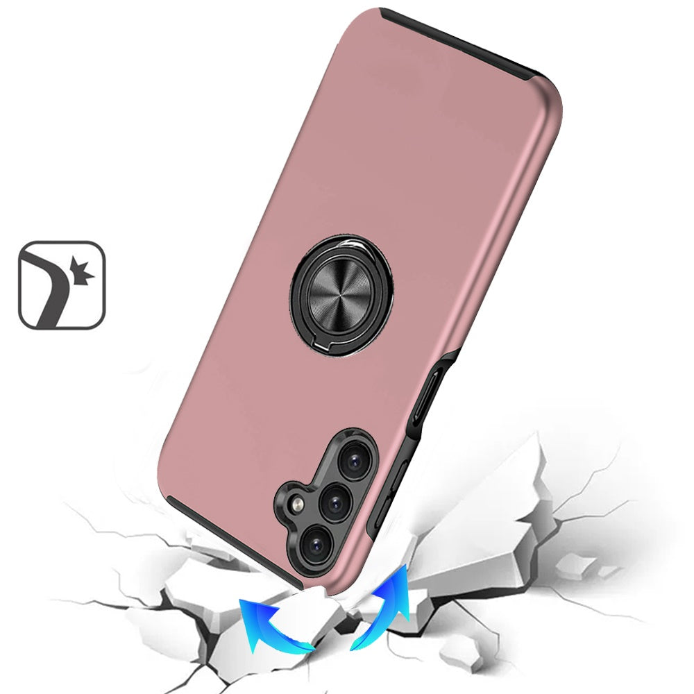 For Samsung Galaxy A36 Hybrid 360 Degree Rotatable Metal Invisible Ring Stand Holder Slim Fit Magnetic Car Mount Shockproof Case Cover