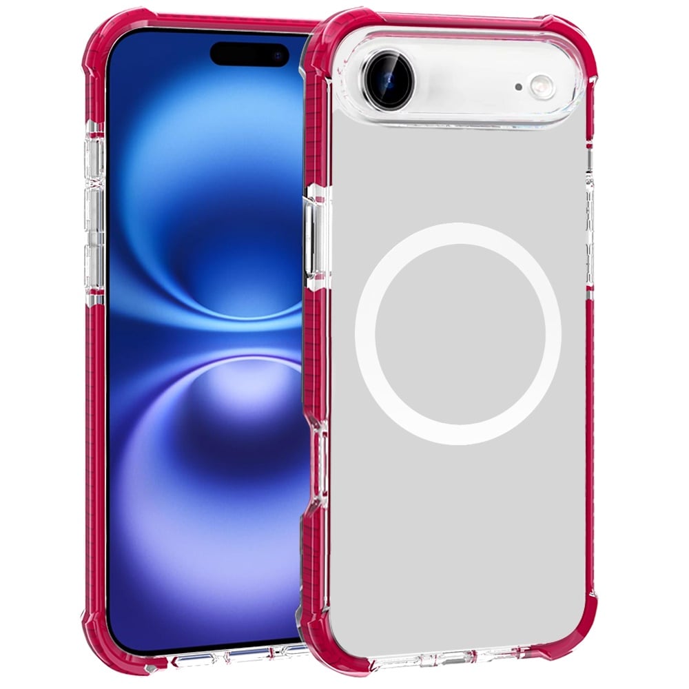 For Apple iPhone 17 Air (6.6") Magnetic Acrylic Case Transparent Back, Rugged Colorful Frame, Shockproof Hybrid, MagSafe Compatible Case Cover