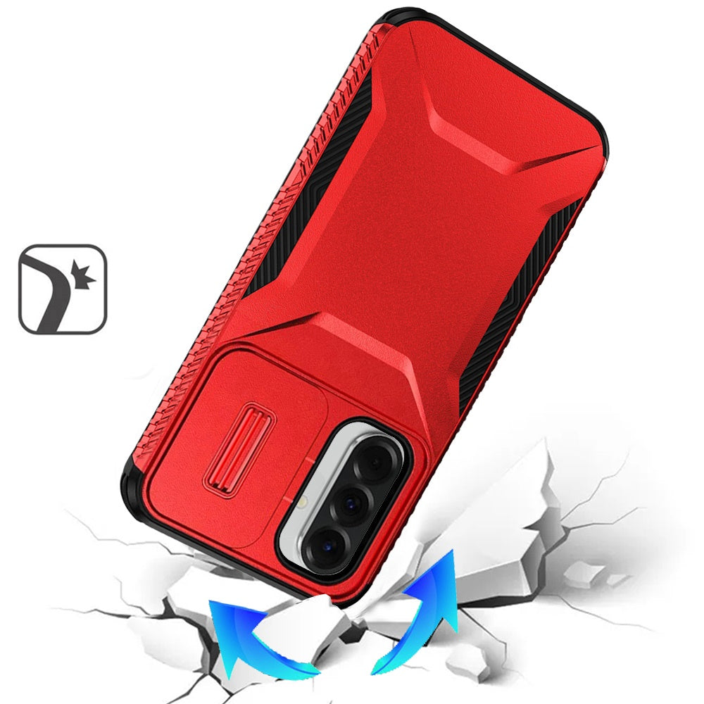 For Samsung Galaxy A57 Slim Fit Shockproof Hybrid with Slide Camera Window Covering, Rugged Tpu Silicone Hard PC Bumper Case Cover