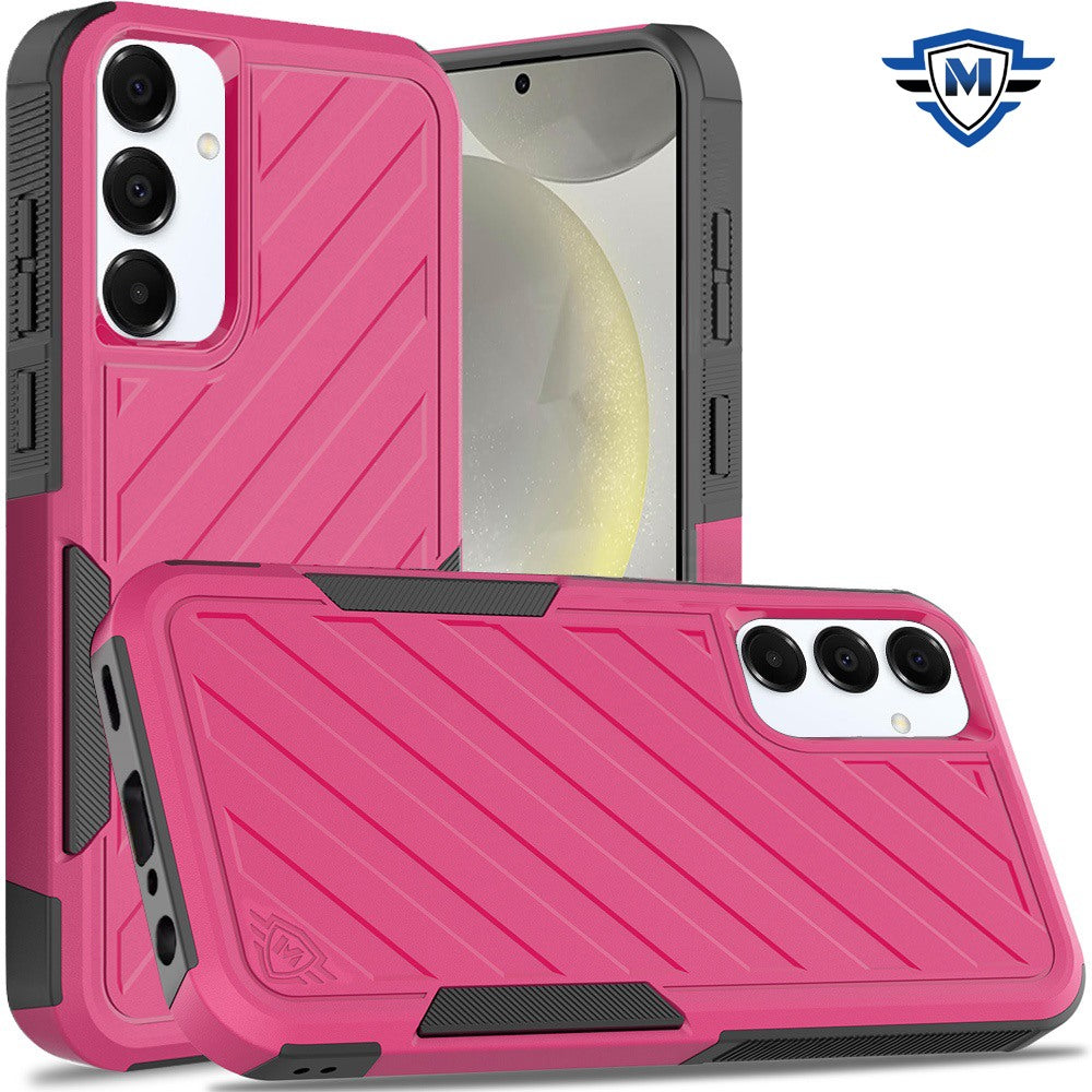 For Samsung Galaxy S25 /S24 Premium Hybrid Rugged lined Shockproof Textured 2-in-1 Non-Slip Hard PC & TPU Non Slip Tough Case Cover