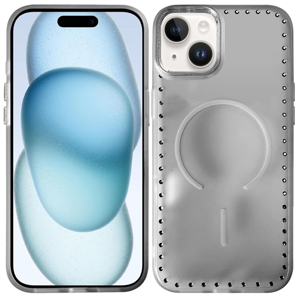 Phone Case for Apple iPhone 15 Magnetic Frosted Diamond Bling Edge Hybrid Shockproof Protective Matte Grip Durable Anti Scratch Premium Slim Cover