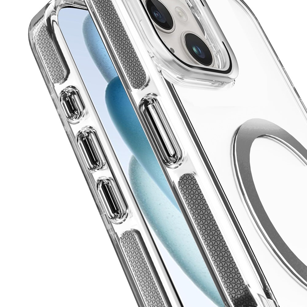 Built-in Camera Kick-Stand, Compatible with MagSafe, Transparent Colorful Edged Tough Hybrid TPU