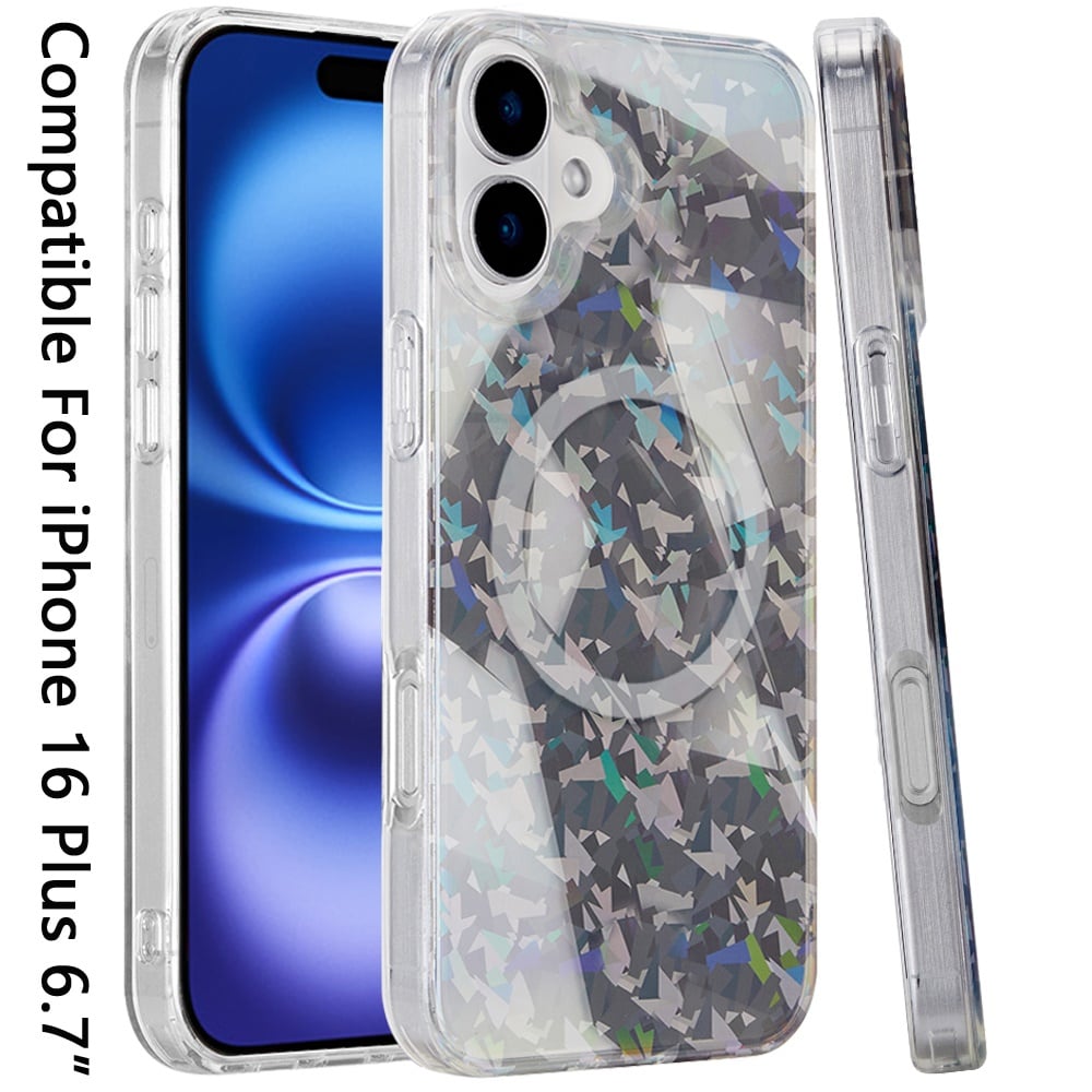 For Apple iPhone 16 Pro Double Layer IMD Stylish Magnetic Hybrid Shockproof Durable Fashion Design Secure Grip Slim TPU Case Cover
