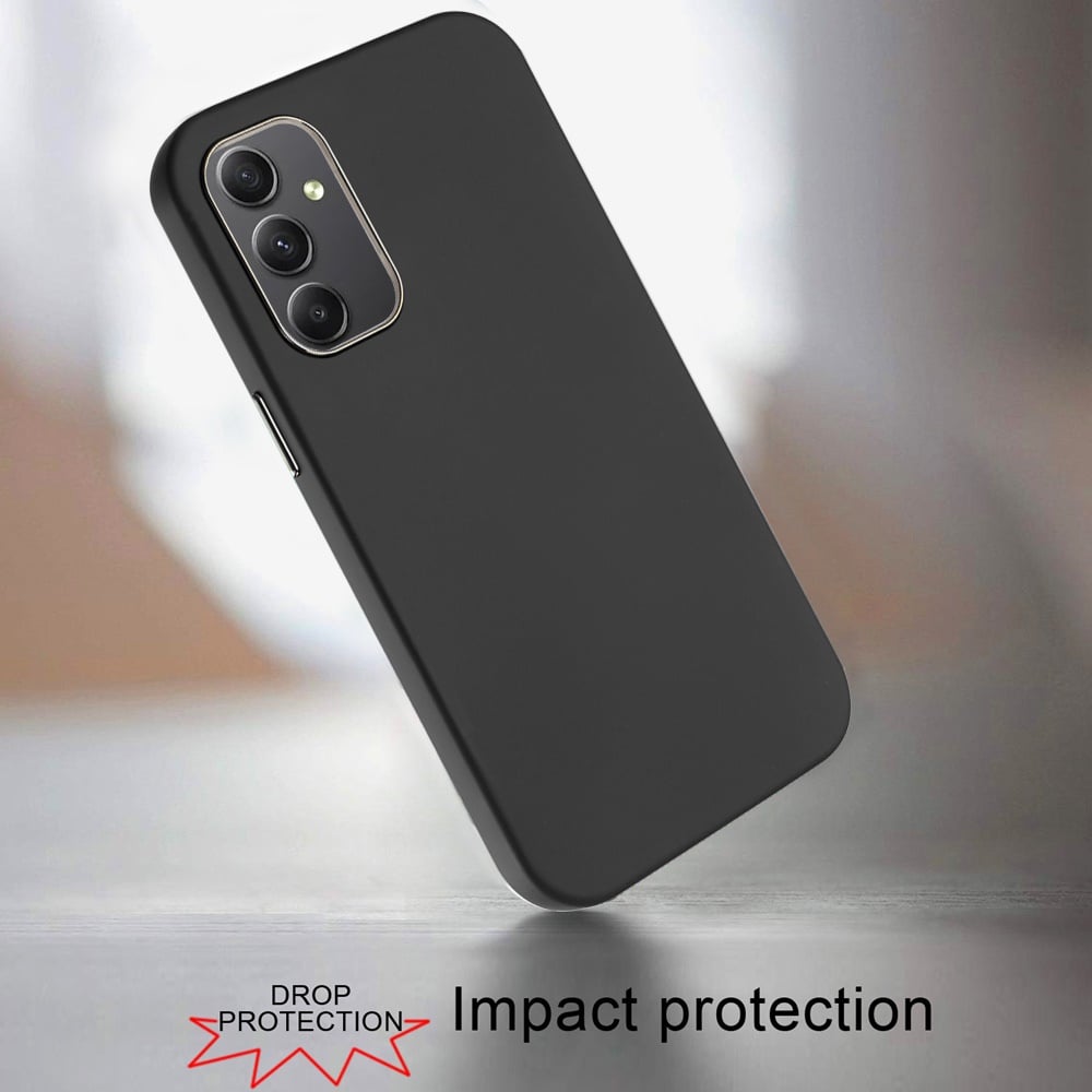 For Samsung Galaxy A15 5G Slim Classic Hybrid Around Rubber Gummy Gel Slick Hard PC Silicone TPU Chromed Button Case Cover Dark Blue
