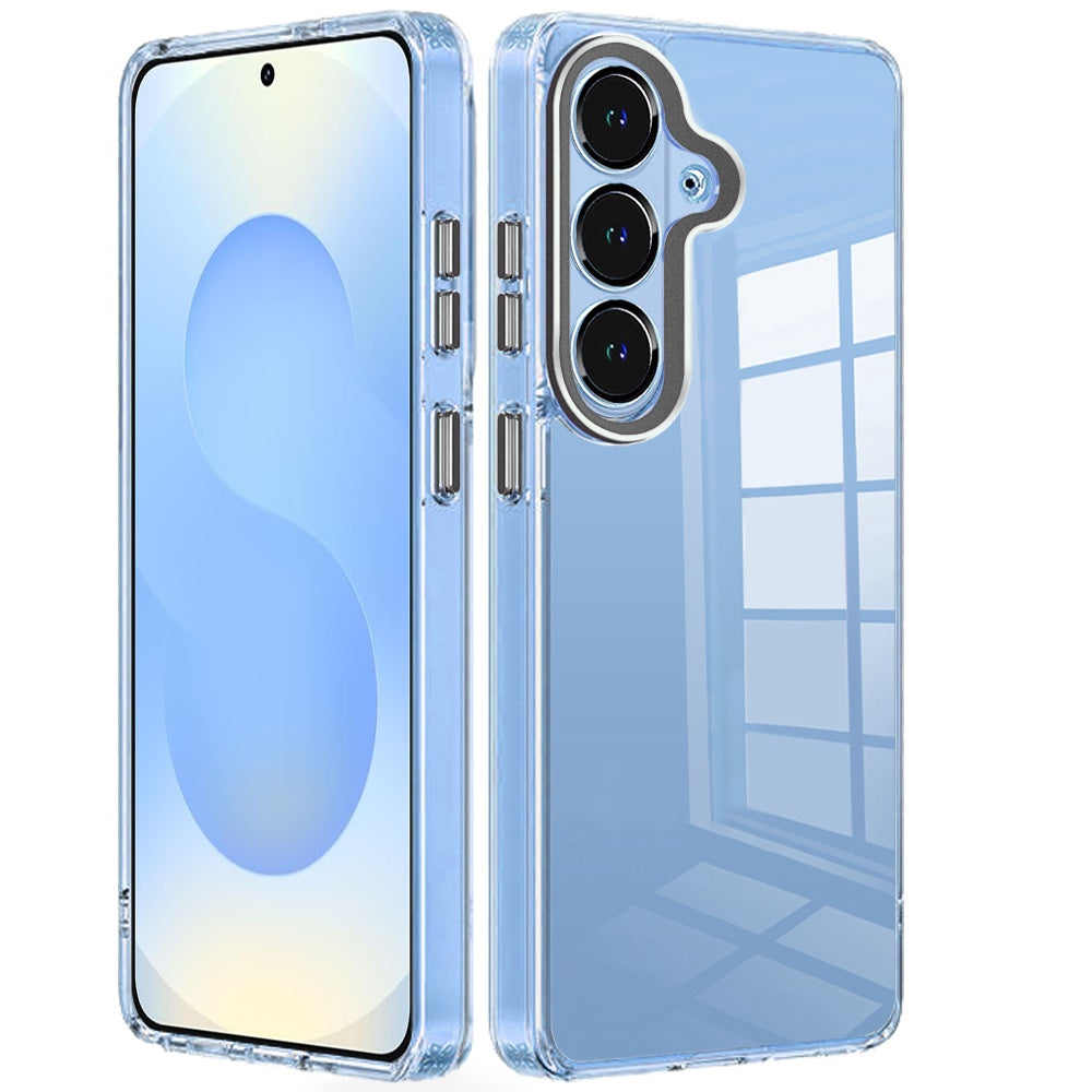 For Apple iPhone 17 Pro (6.3") Transparent Clear Hybrid with Matching Metal Buttons and Camera Protection Hard PC + TPU Rubber Case Cover Cosmic Orange