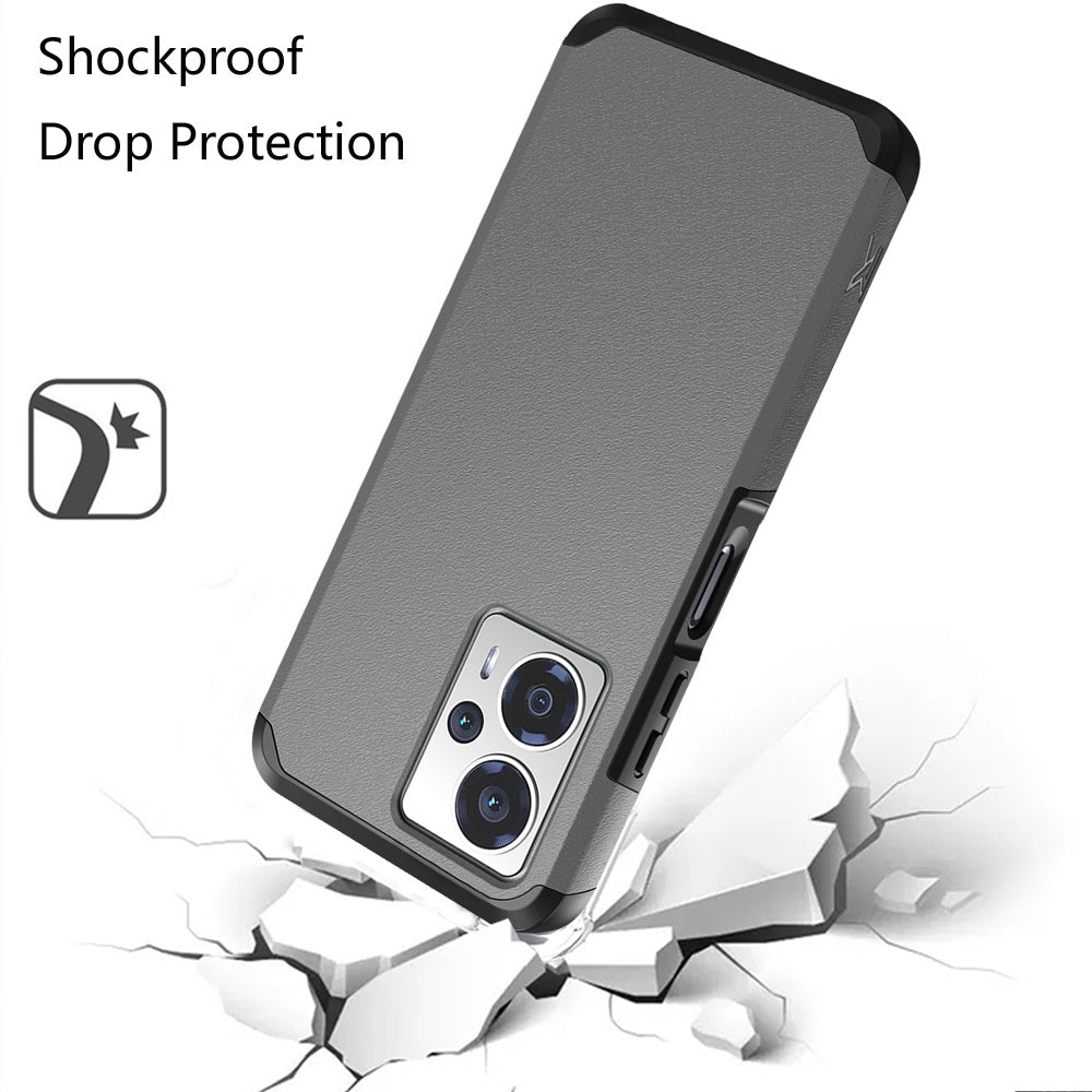 For Cricket Outlast 5G (2024) Slim Tough Strong Protection Shock Absorption Hybrid Dual Layer Hard PC + TPU Rubber Silicone Armor Case Cover