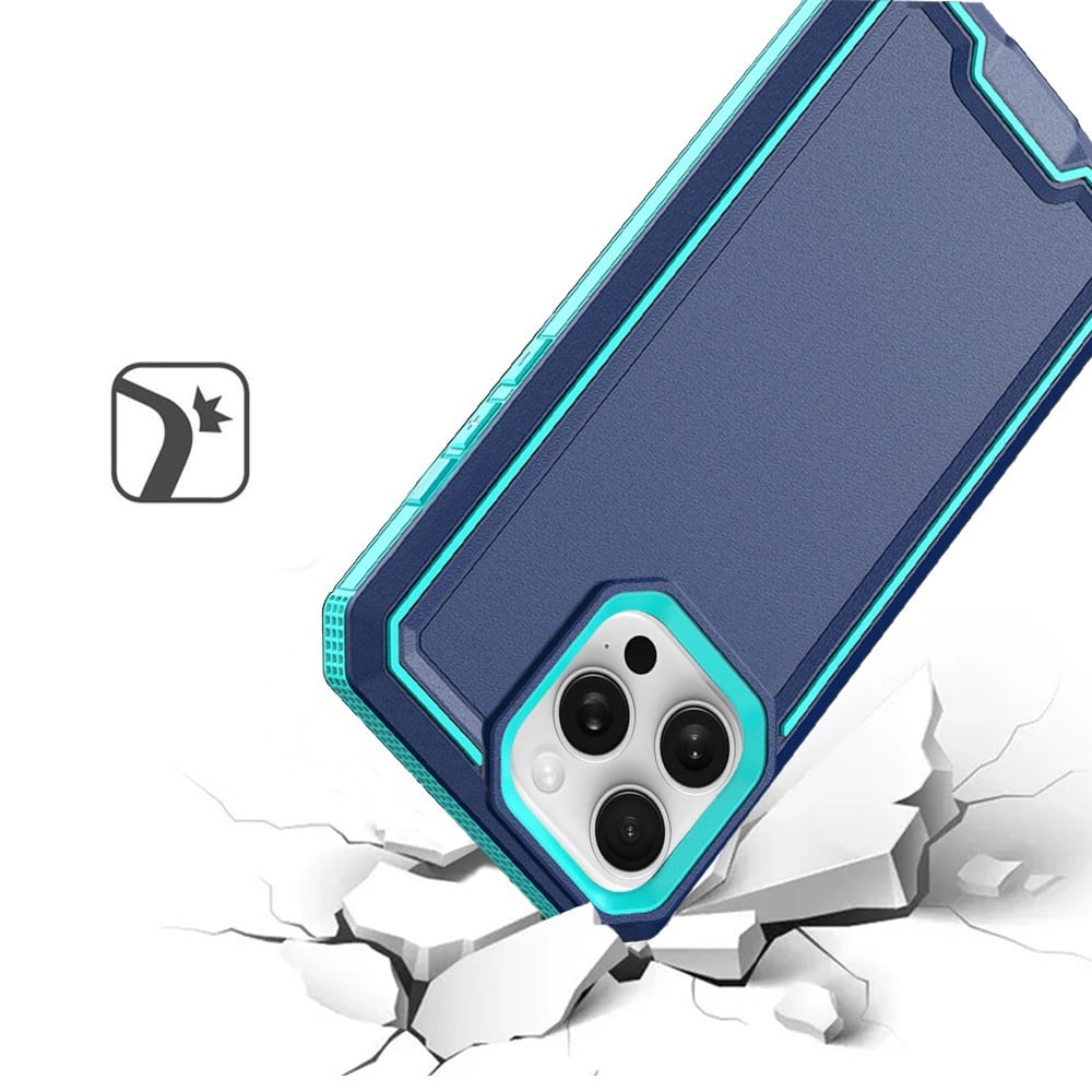 For iPhone 16 Pro Max (6.9") Tough Modern Fused Hybrid Armor Hard PC TPU Rubber Shockproof Drop Protection Impact Case Cover Red