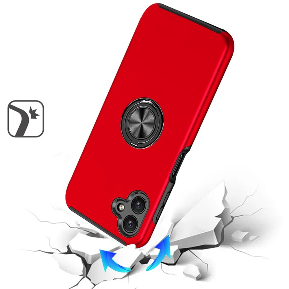 For Samsung Galaxy A07 Hybrid 360 Degree Rotatable Metal Invisible Ring Stand Holder Slim Fit Magnetic Car Mount Shockproof Case Cover