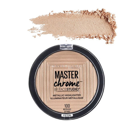 MAYBELLINE FaceStudio Master Chrome Metallic Highlighter Molten Gold Or Fondu 0.24 oz / 6.7 g