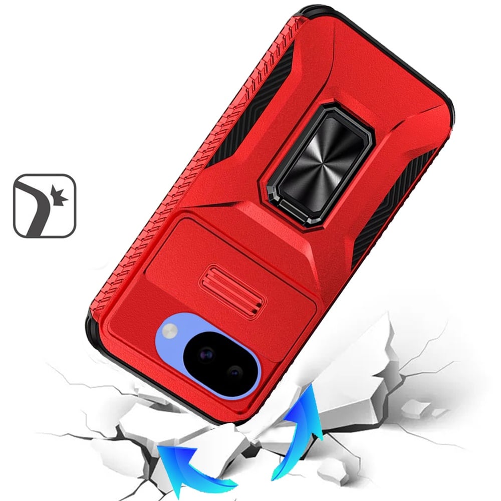 Phone Case for Google Pixel 10A Magnetic Ring Stand Camera Protection Shockproof Heavy Duty Kickstand Rugged Grip Anti Scratch Hybrid Cover