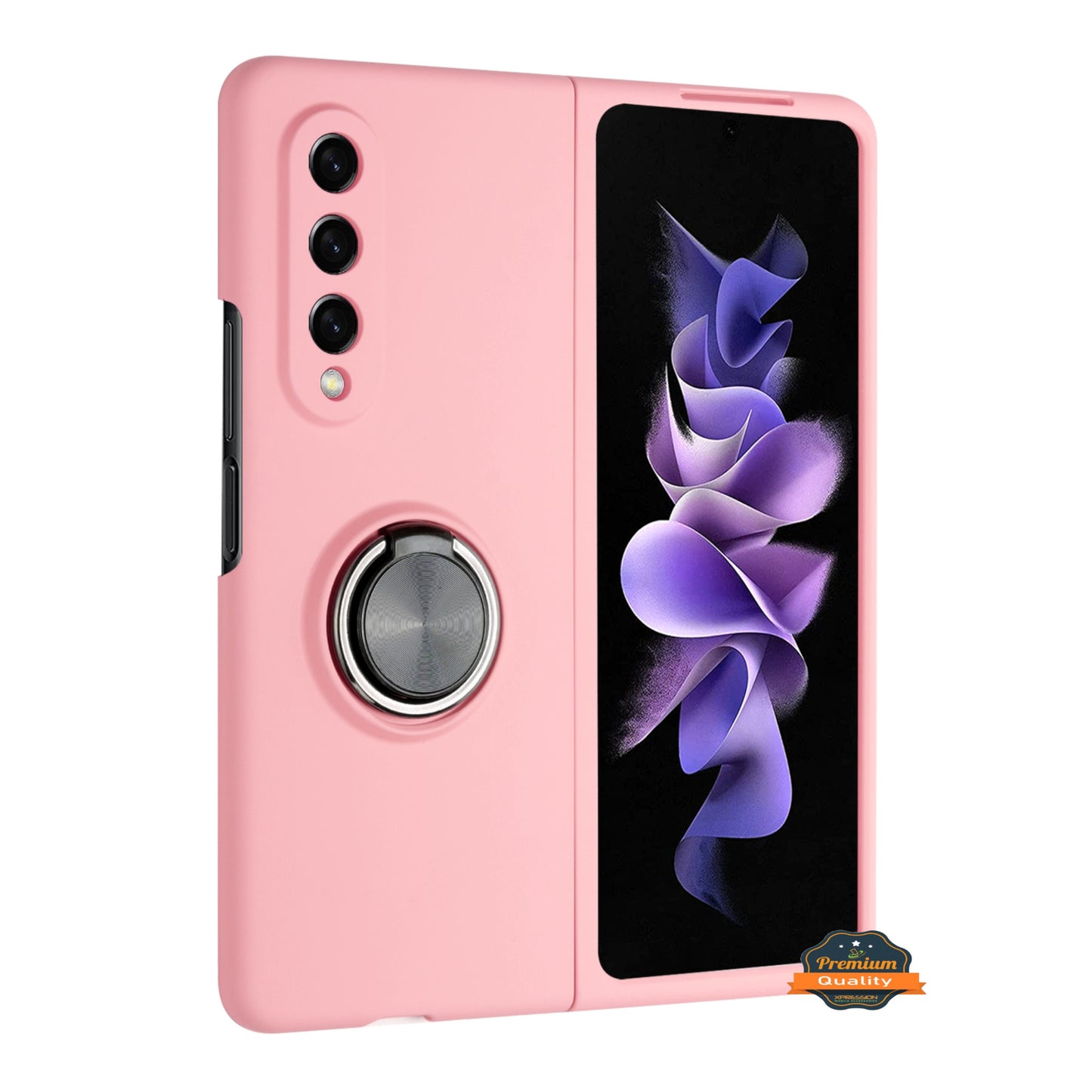 For Samsung Galaxy Z Fold 7 Matte Silicone TPU Rubber Magnetic with 360° Ring Stand Grip Shockproof Slim Hybrid Case Cover