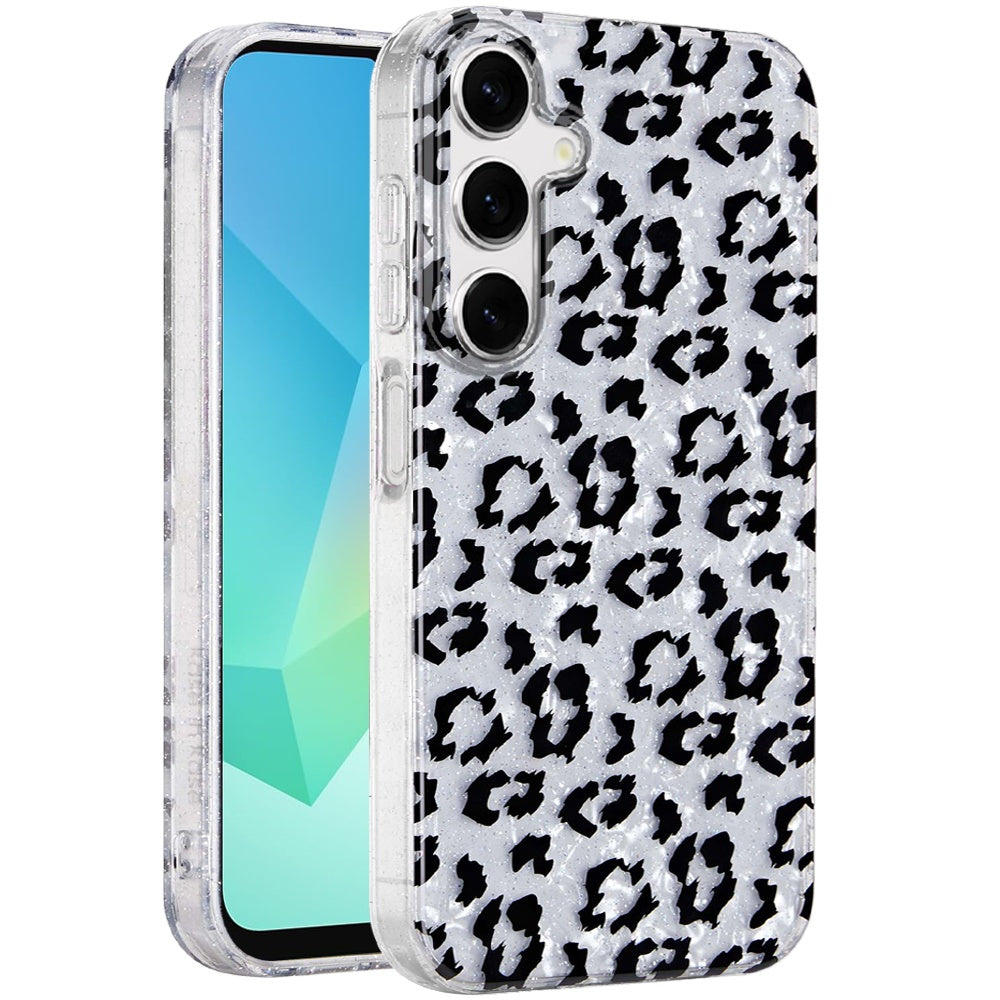 For Samsung Galaxy A16 Glitter Leopard, Fashion Design Animal Skin Print Slim IMD TPU Dual Layer Shockproof Protective Case Cover