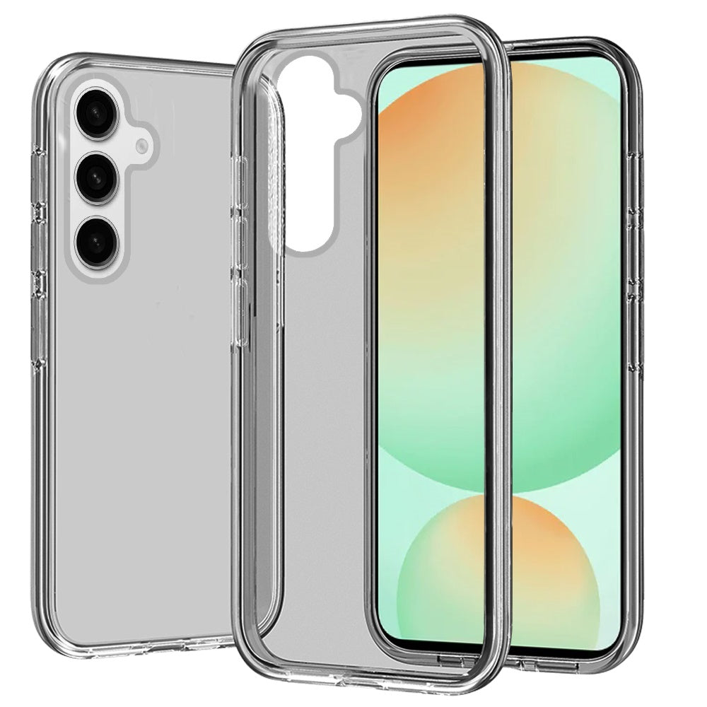For Samsung Galaxy S24 FE /Fan Edition Transparent Shock Absorption PC + TPU Rubber Gel Thick 3mm Hybrid Silicone Slim Fit Back Case Cover