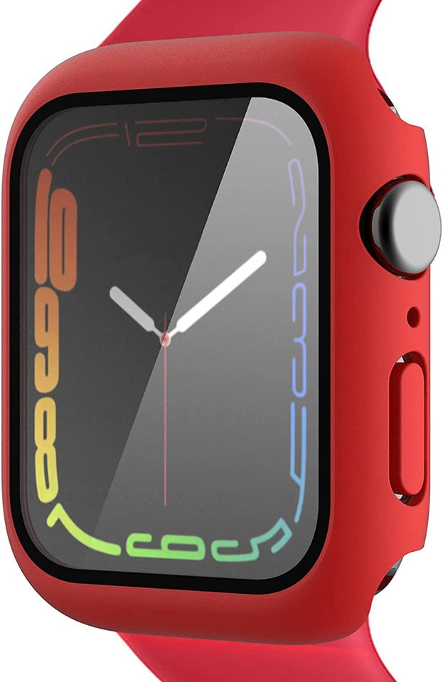 For Apple Watch Size 46mm Slim Hard PC Bumper, Clear Touch Full Coverage with Built in Tempered Glass Screen Protector Case Cover