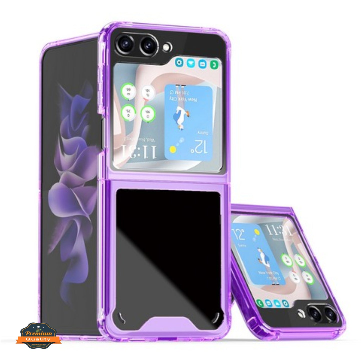 For Samsung Galaxy Z Flip 7 Slim Hybrid Clear Hard PC + Rubber TPU Acrylic Back Bumper Shockproof Thin Protective Case Cover