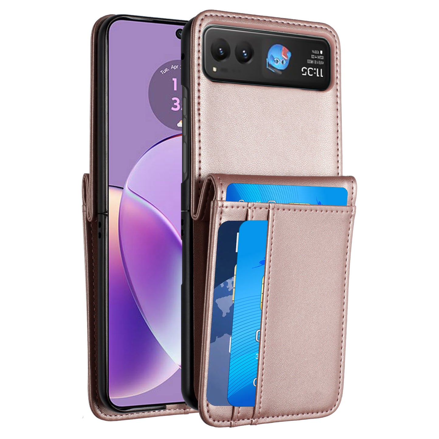 For Motorola Razr 2025 Wallet Case PU Leather Back Storage with Card ID Slot, Pocket Holder, Hybrid Protective Case Cover
