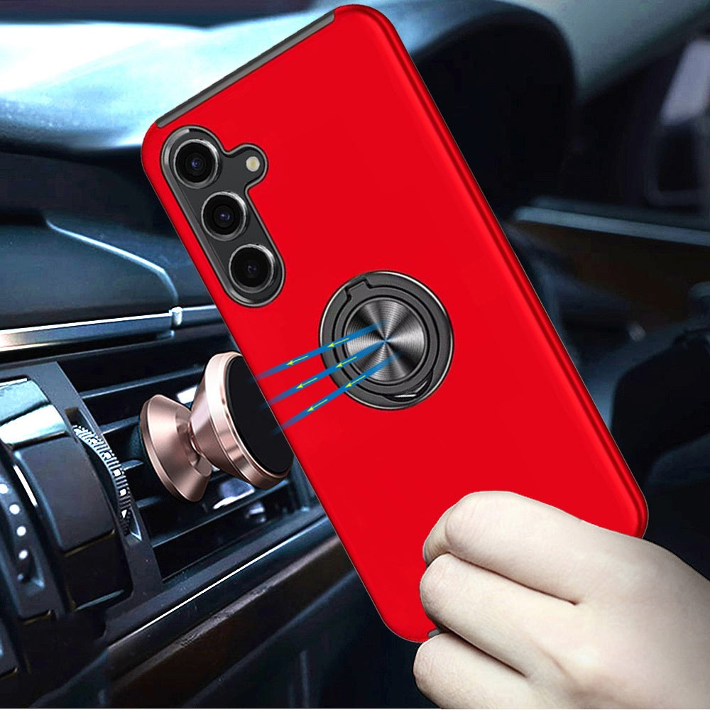 For Samsung Galaxy S26 Hybrid 360 Degree Rotatable Metal Invisible Ring Stand Holder Slim Fit Magnetic Car Mount Shockproof Case Cover