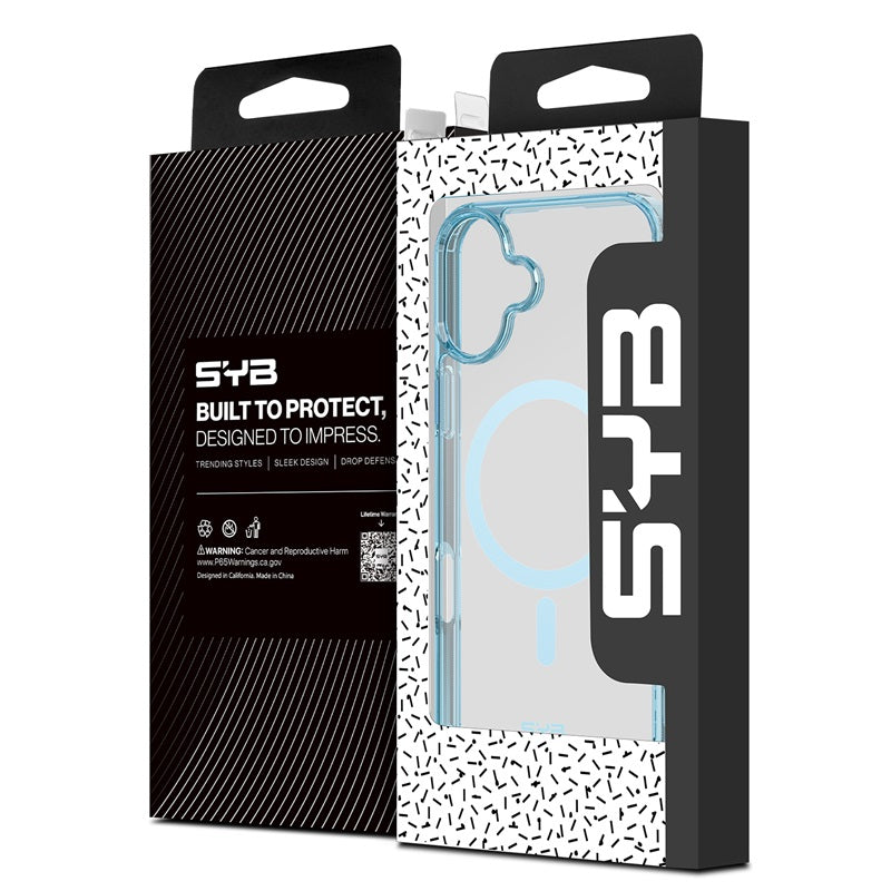 For Ultra-sleek Hybrid Slim Hard PC & TPU Compatible with MagSafe, Magnetic Protective Phone Case for Apple iPhone 16 - Transparent Blue Case Cover Blue