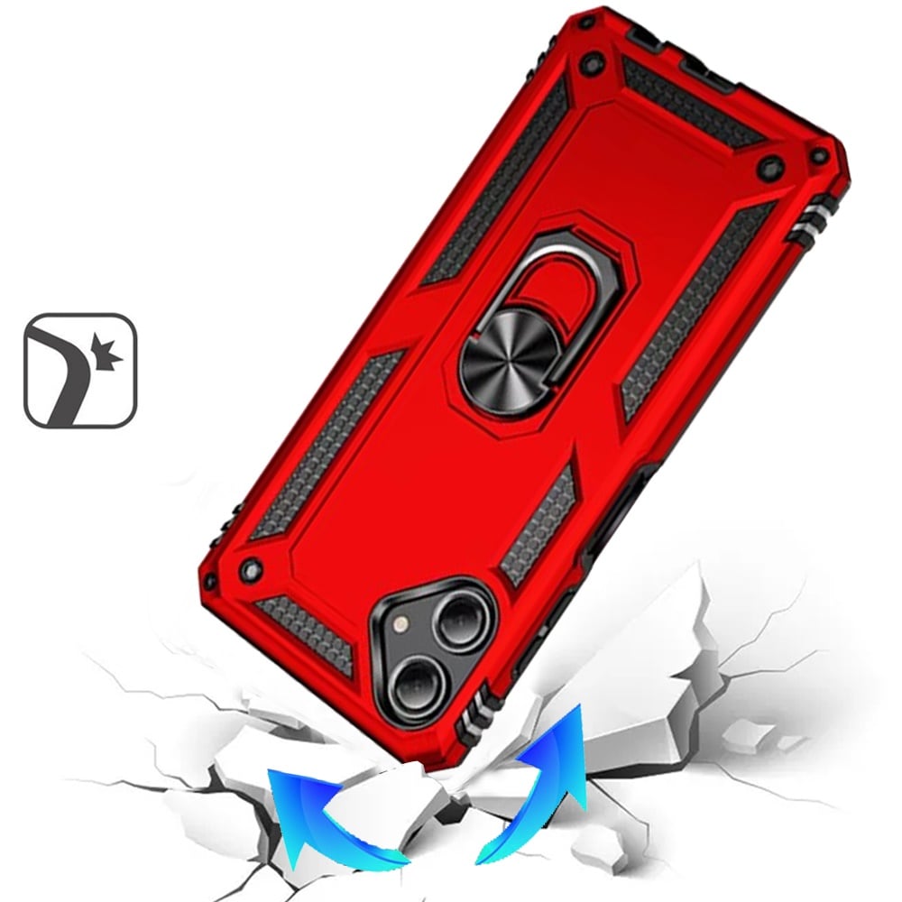 For Samsung Galaxy A07 Hybrid Shockproof Durable 360 Degree Rotatable Ring Stand Holder Kickstand Fit Magnetic Car Mount Case Cover