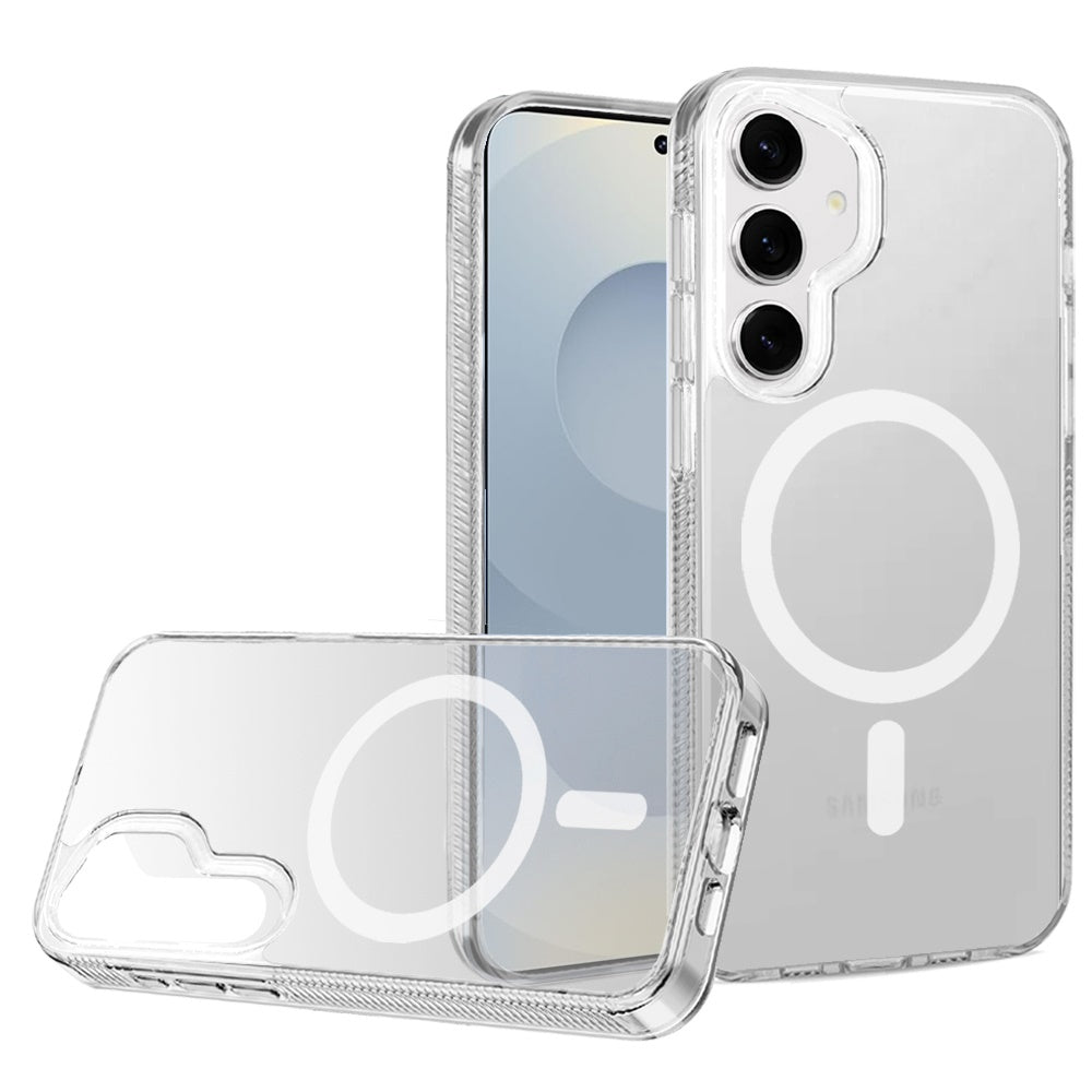 For Samsung Galaxy S26 MagSafe Compatible Integrated Technology Clean Transparent Hybrid Armor TPU Frame Case Cover