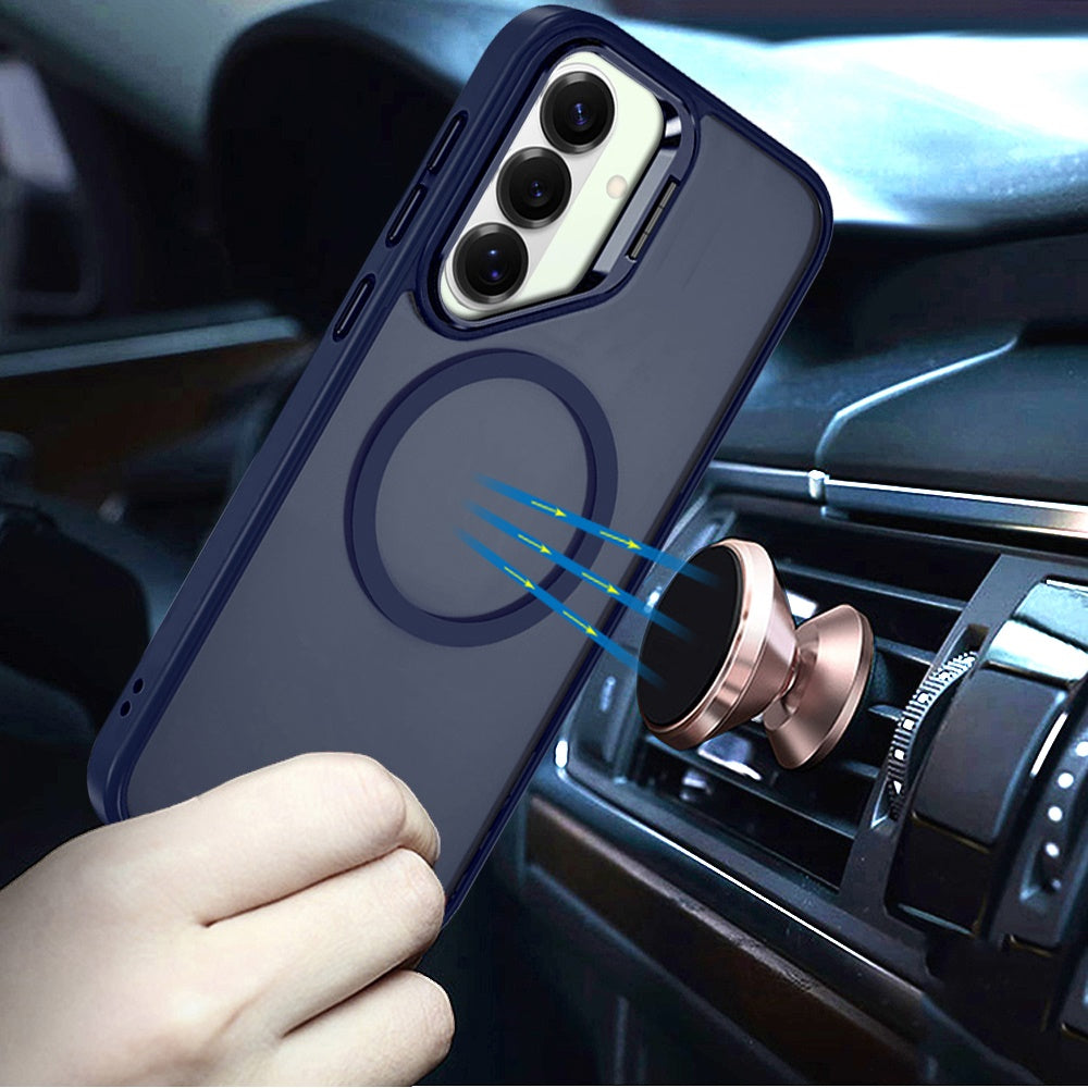 For Samsung Galaxy S26 Heavy Duty Metallic Hybrid Tough TPU with Camera Ring Stand, MagSafe Compatible, Rugged Drop Protection Case Cover