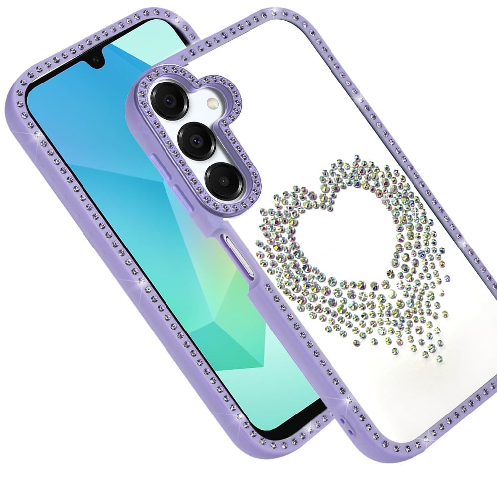 For Samsung Galaxy A16 5G Angel Hearts Glitter Shimmer Diamond Edge Hybrid Drop Protection Shockproof Design Case Cover