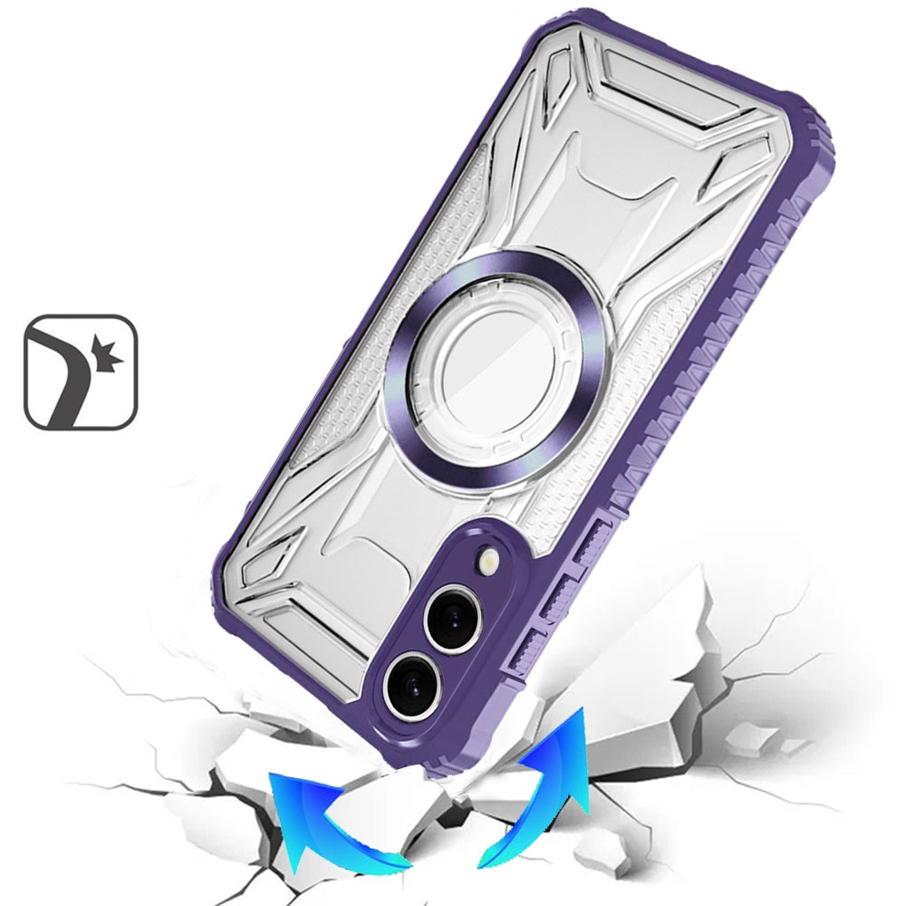 For Samsung Galaxy S25 EDGE MagSafe Compatible Pattern Clear Transparent Rugged Hybrid Magnetic TPU Shockproof Armor Case Cover