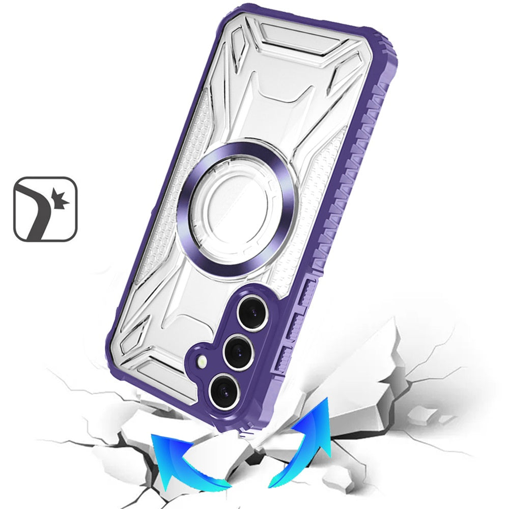 For Samsung Galaxy A57 MagSafe Compatible Pattern Clear Transparent Rugged Hybrid Magnetic TPU Shockproof Armor Case Cover