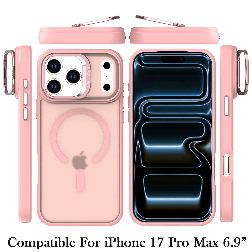 Phone Case for Apple iPhone 17 Pro Max (6.9") Magnetic Shockproof Hybrid Camera Stand Guard Anti Slip Rubber Durable Protective Matte Design Cover