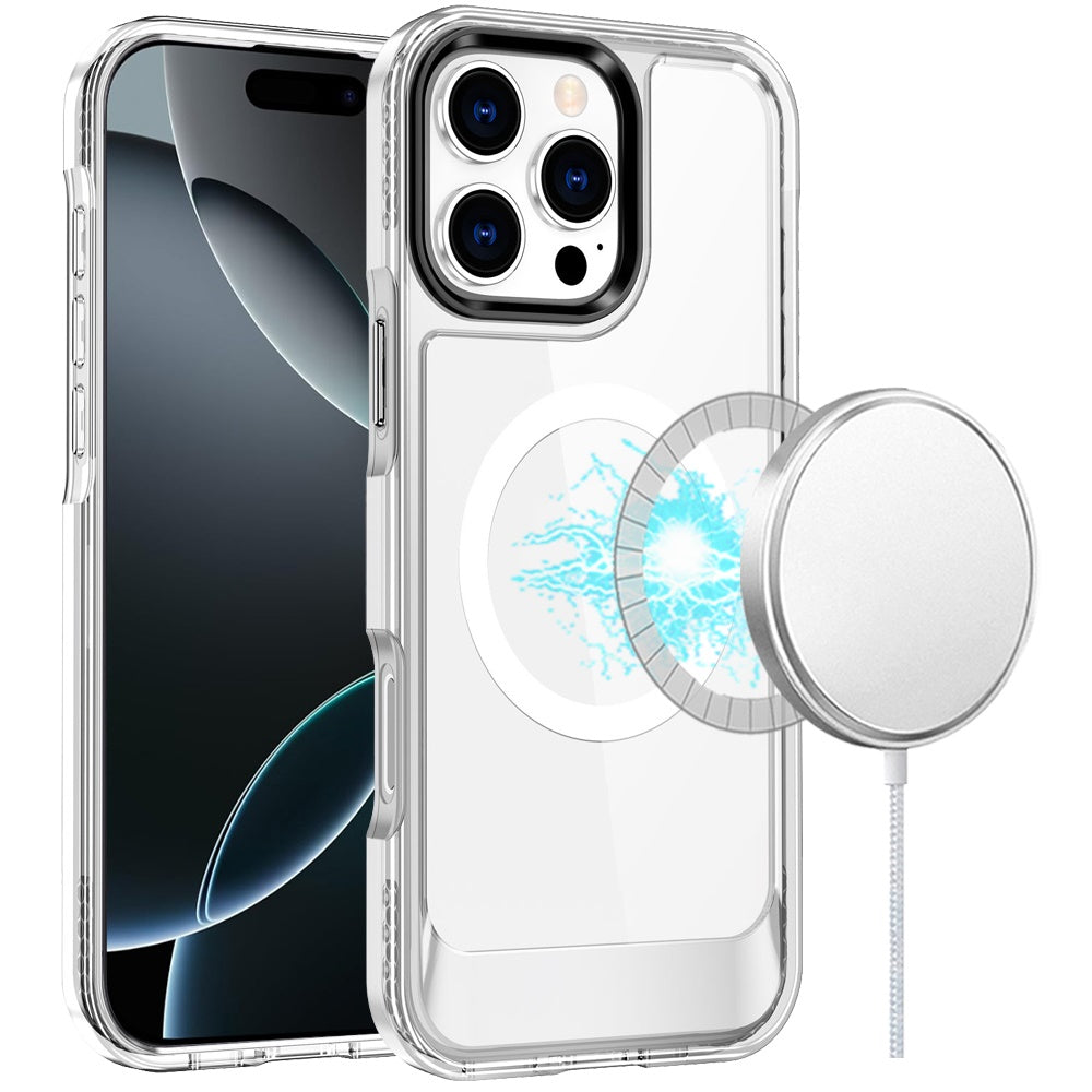 For Apple iPhone 16 Pro (6.3") Transparent HQ Hybrid Slim, Shockproof, Compatible with MagSafe wireless charging & Military-Grade Case Cover