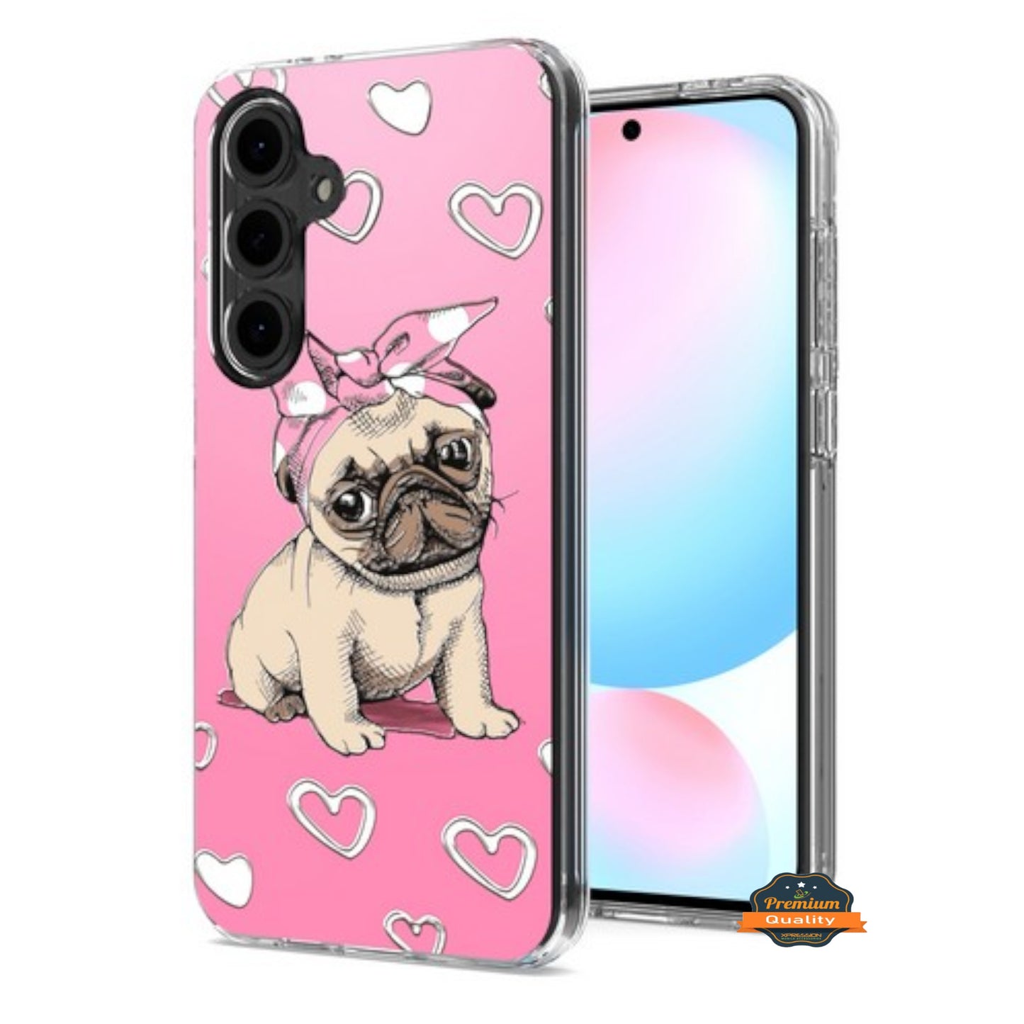 For Samsung Galaxy A26 Hybrid Clear Frame with Trendy Pattern Design, Shockproof Hard Back & TPU Rubber Case Cover