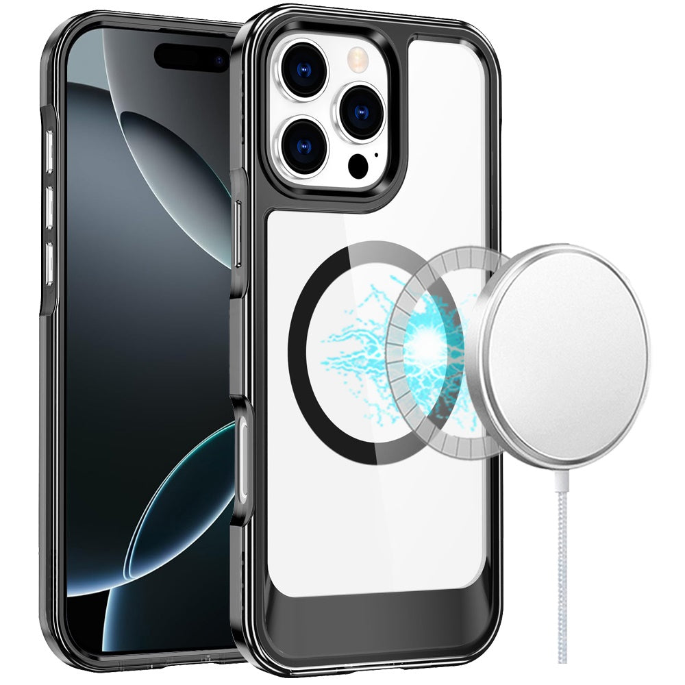 For Apple iPhone 16 Pro (6.3") Transparent HQ Hybrid Slim, Shockproof, Compatible with MagSafe wireless charging & Military-Grade Case Cover