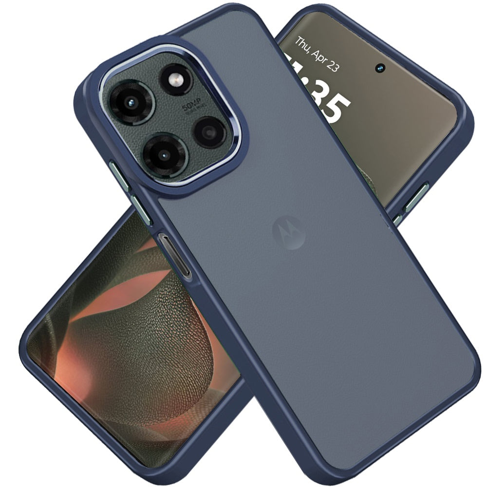 For Motorola Edge 2025 Slim Fit Thin Hybrid,Frosted Matte Polished Acrylic Hard PC with TPU Rubber Frame Case Cover