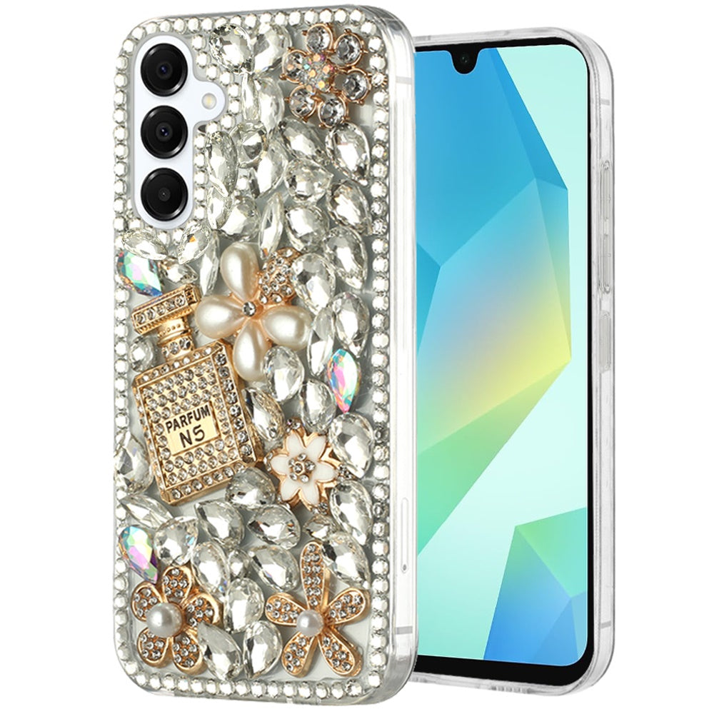 For Samsung Galaxy A36 Bling Crystal 3D Full Diamonds Luxury Sparkle Rhinestone Hybrid Protective Case Cover
