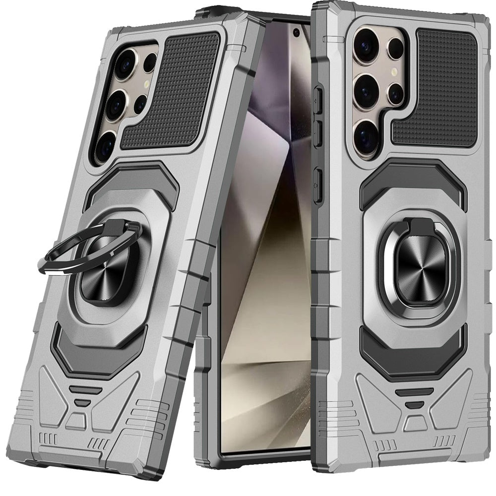 For Samsung Galaxy S25 /S24 Hybrid Dual Layer with 360° Rotate Magnetic Ring Stand Holder Kickstand TPU Rugged PC Shockproof Case Cover