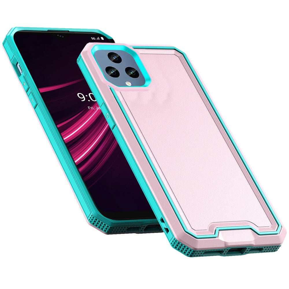 For Samsung Galaxy A16 5G Tough Modern Fused Hybrid Armor Hard PC + TPU Rubber Shockproof Drop Impact Protection Case Cover Pink