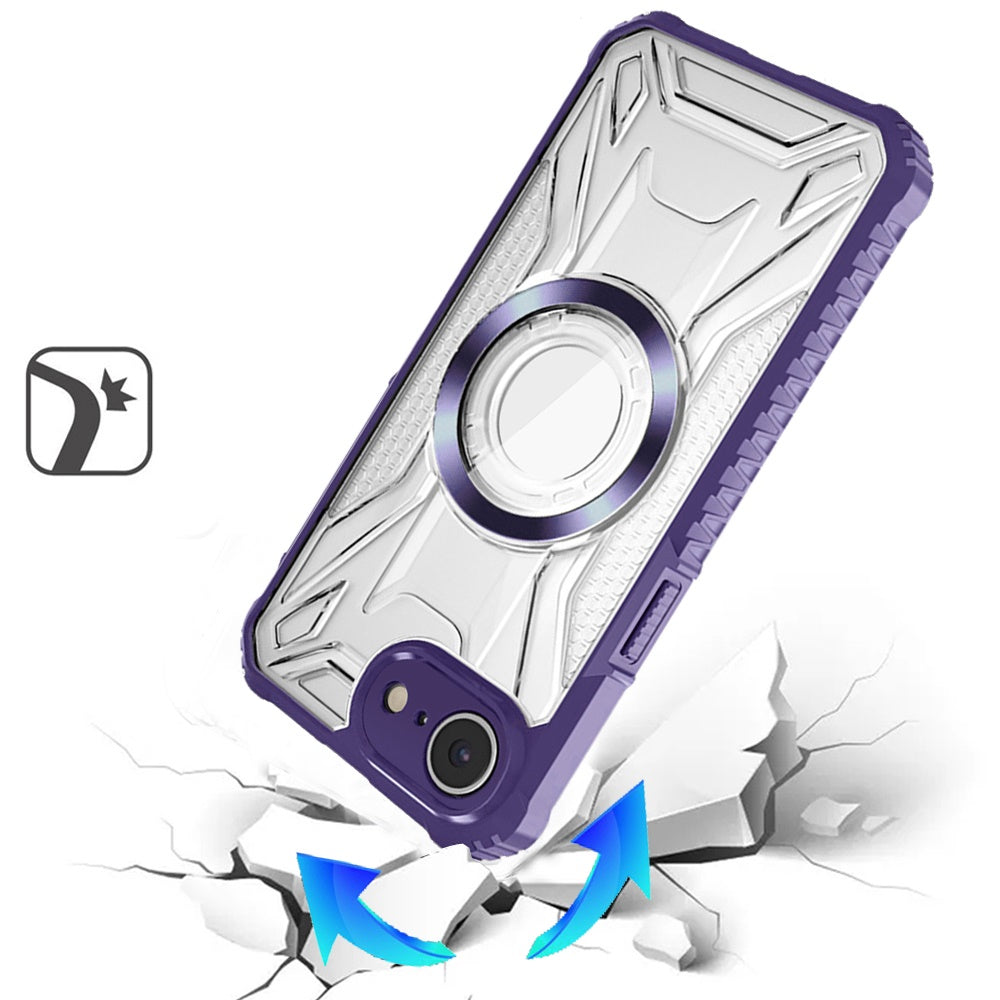 For Apple iPhone 17E /16E MagSafe Compatible Pattern Clear Transparent Rugged Hybrid Magnetic TPU Shockproof Armor Case Cover