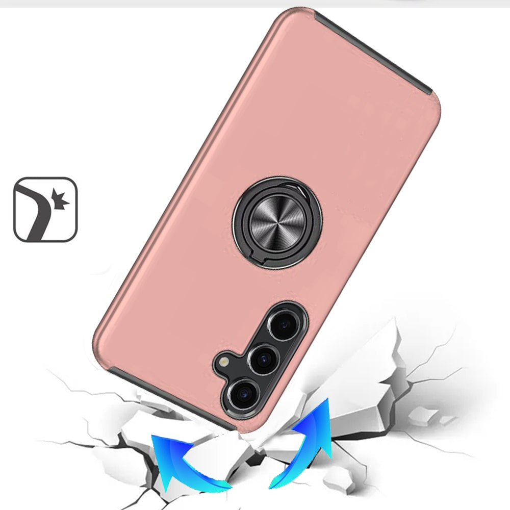 For Samsung Galaxy S25 /S24 Hybrid 360 Degree Rotatable Metal Invisible Ring Stand Holder Slim Fit Magnetic Car Mount Shockproof Case Cover